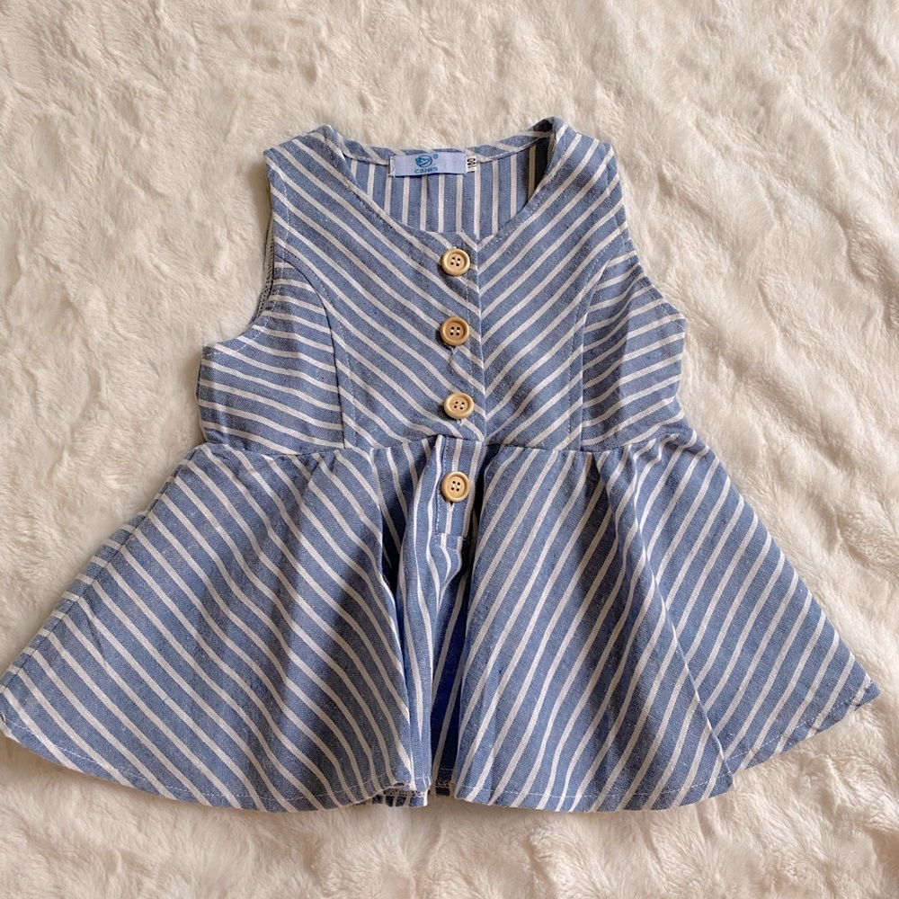 NWOT Baby Girl Peplum Chambray Blouse